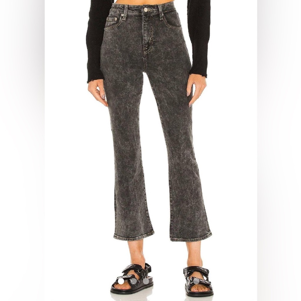 Pistola Black 90s Grunge Acid Wash Cropped Jeans - Picture 2 of 11